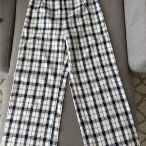 Plaid Wide-Leg Pants